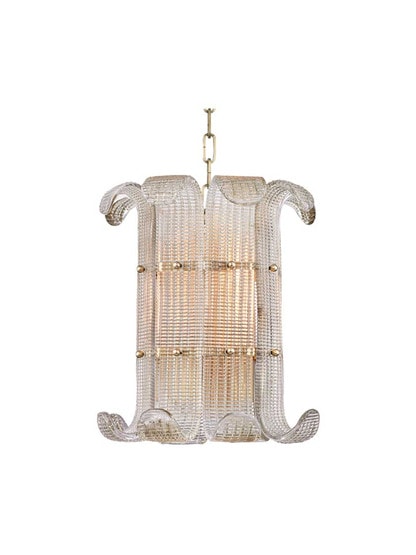 Brasher 4-Light Chandelier in Aged Brass.